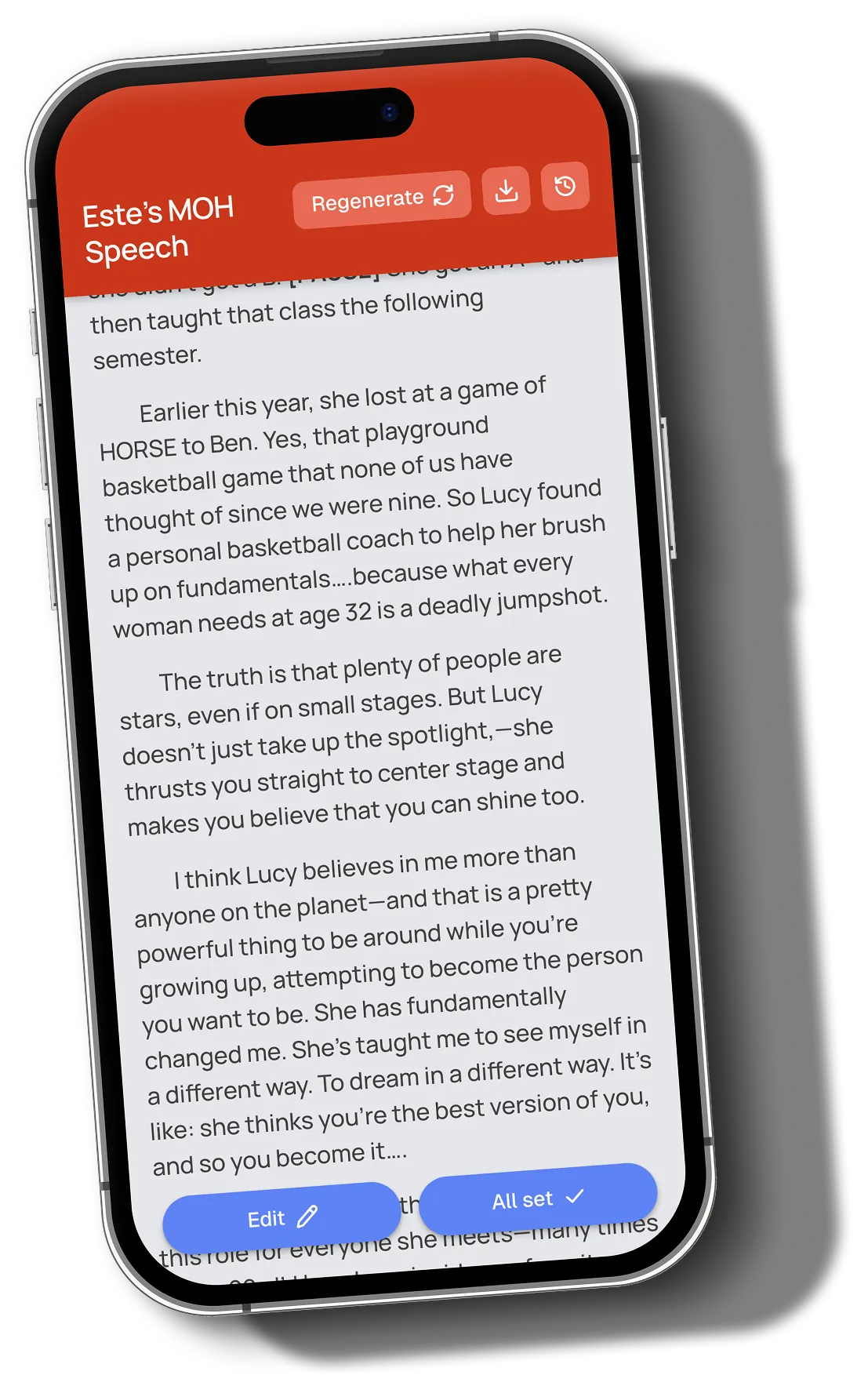 Speech Tank app interface